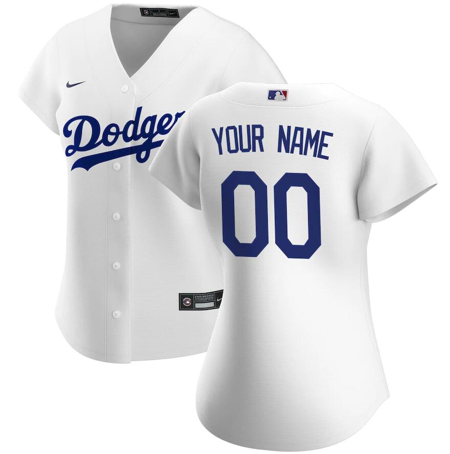 Women Los Angeles Dodgers Nike White 2020 Home Replica Custom MLB Jersey